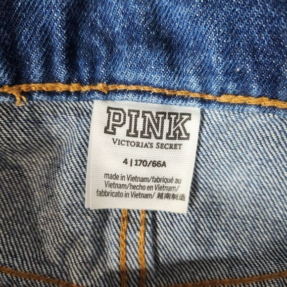 PINK Women's Blue Denim Shorts - Picture 3 of 5